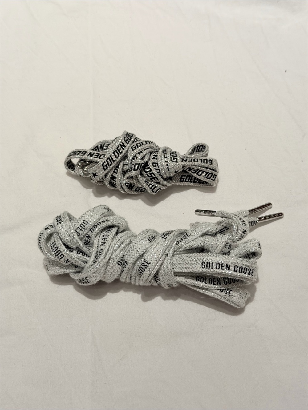 Golden Goose grey Shoelaces with Logo